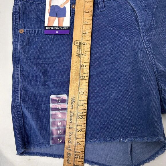GAP Womens 16 Soft Stretch 4” Inseam Blue Corduroy Shorts w/ Raw Edge Hem NWT - Picture 2 of 8